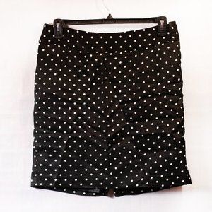 Target Merona Black & White Polka Dot Lined Skirt, Size 12